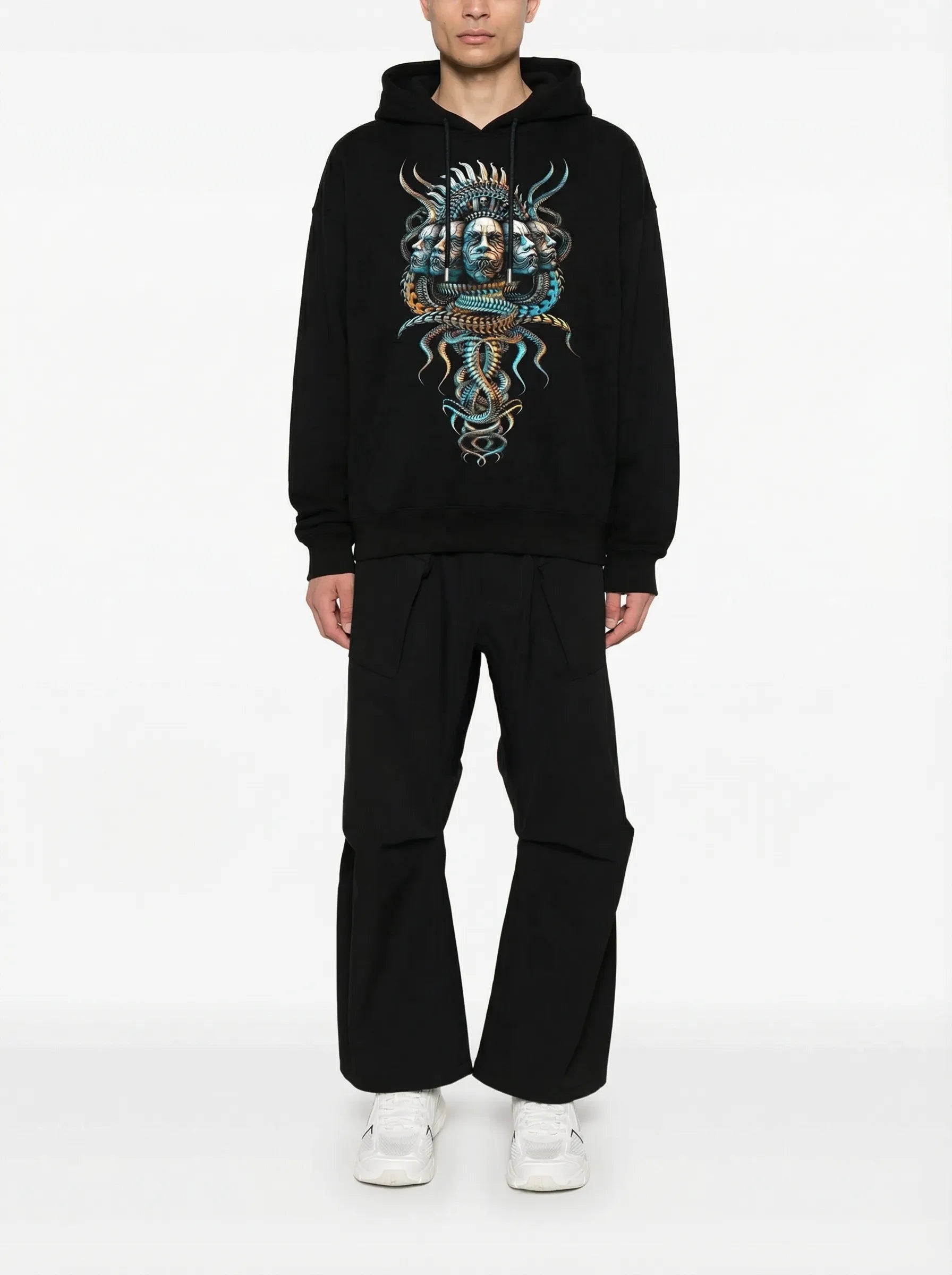 FesFas snake faces-print Hoodie | Black