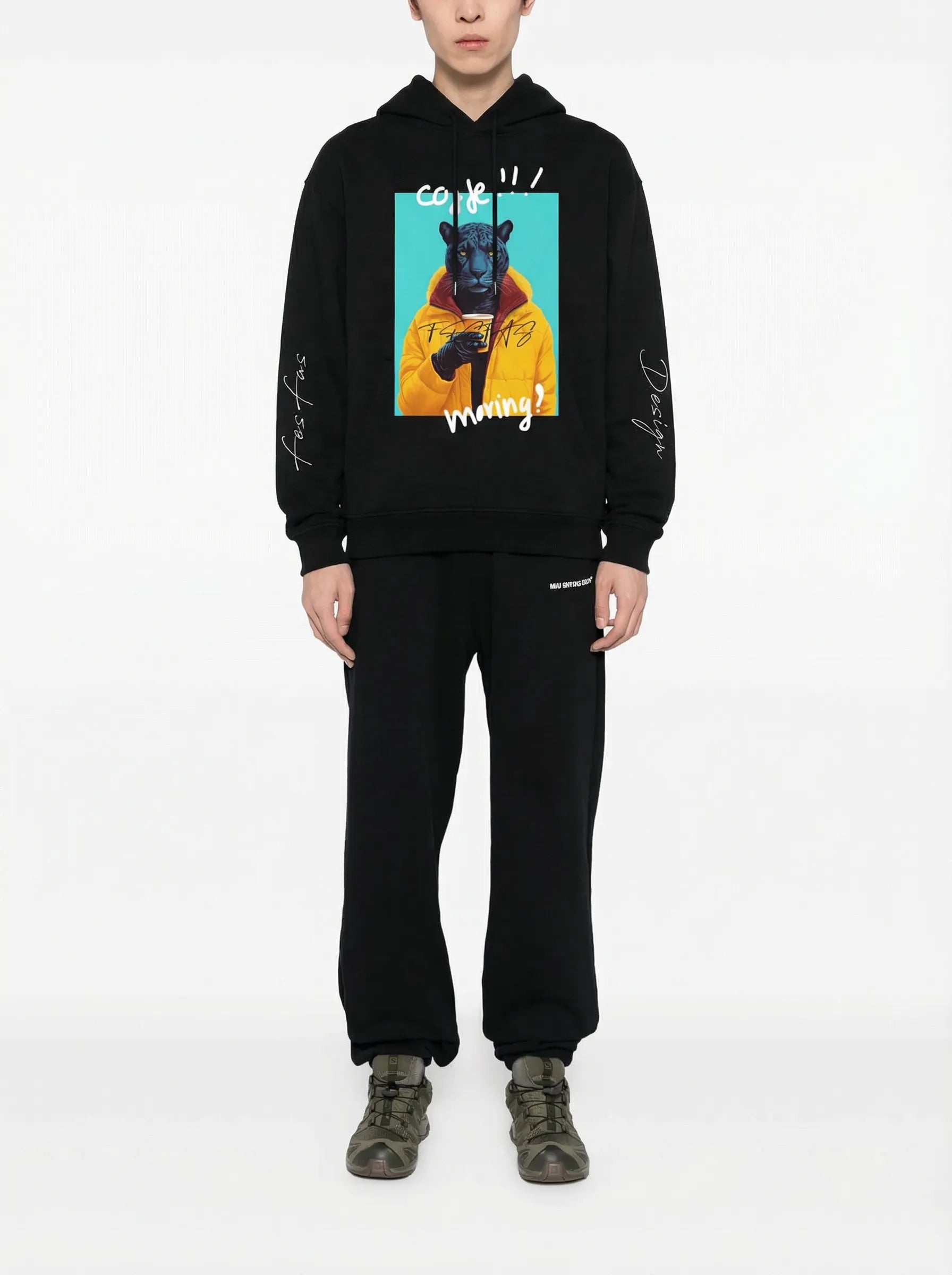FesFas Hot Panther-print Hoodie | Black