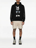 FesFas Diamond Bear-print Hoodie | Black