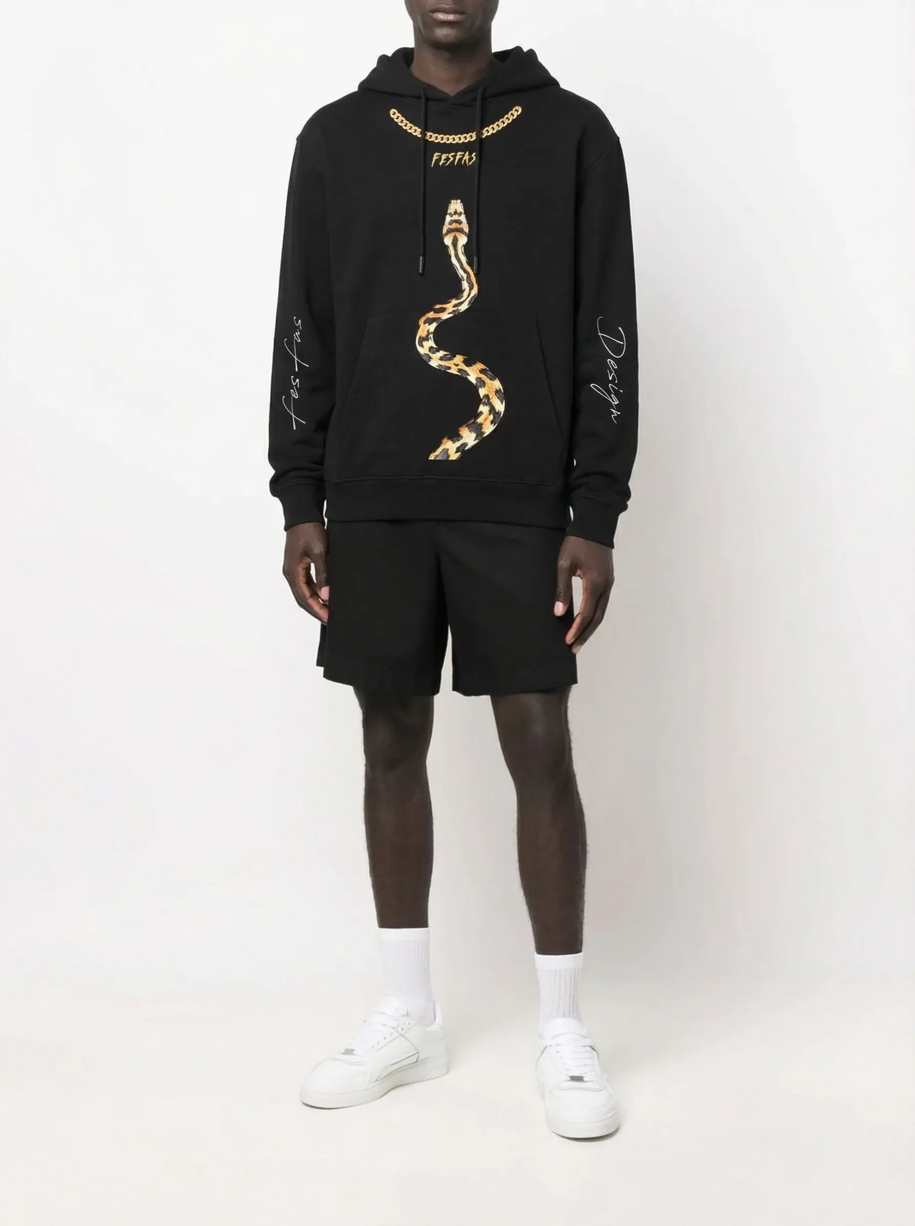 FesFas snake-print Hoodie | Black