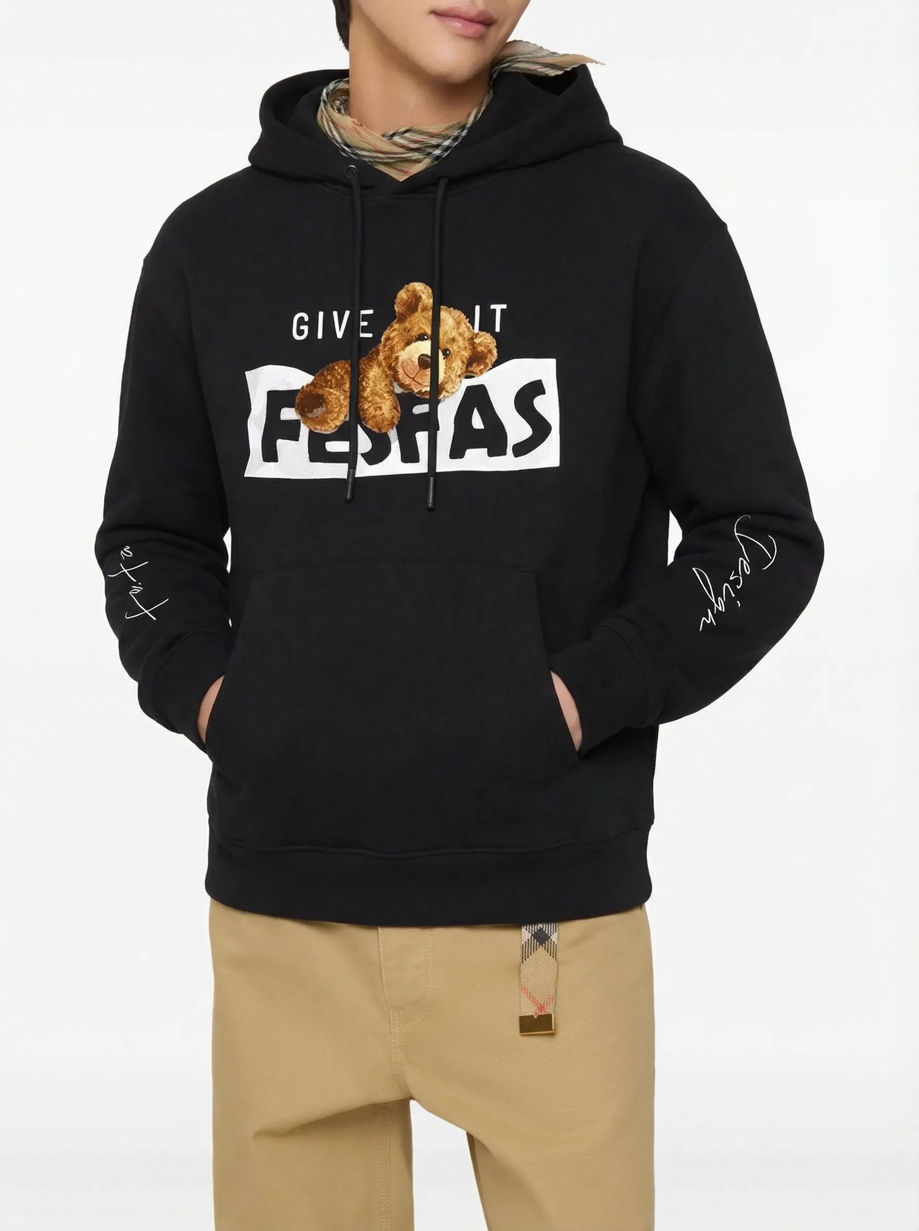 FesFas teddy bear-print Hoodie | Black