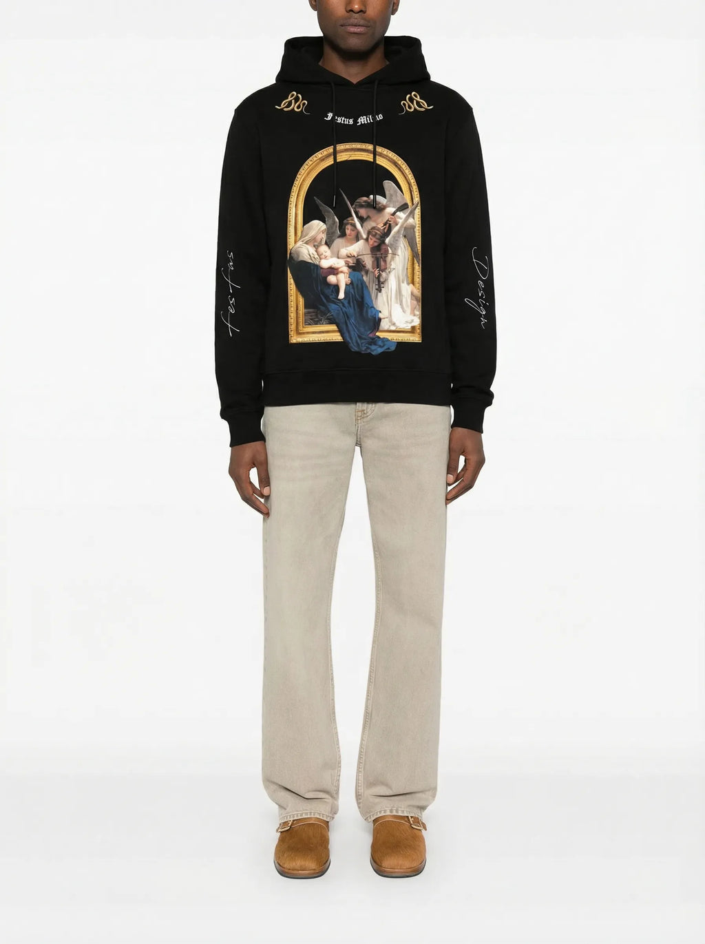 FesFas Angel-print Hoodie | Black