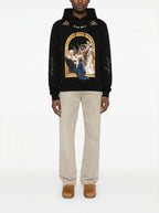 FesFas Angel-print Hoodie | Black