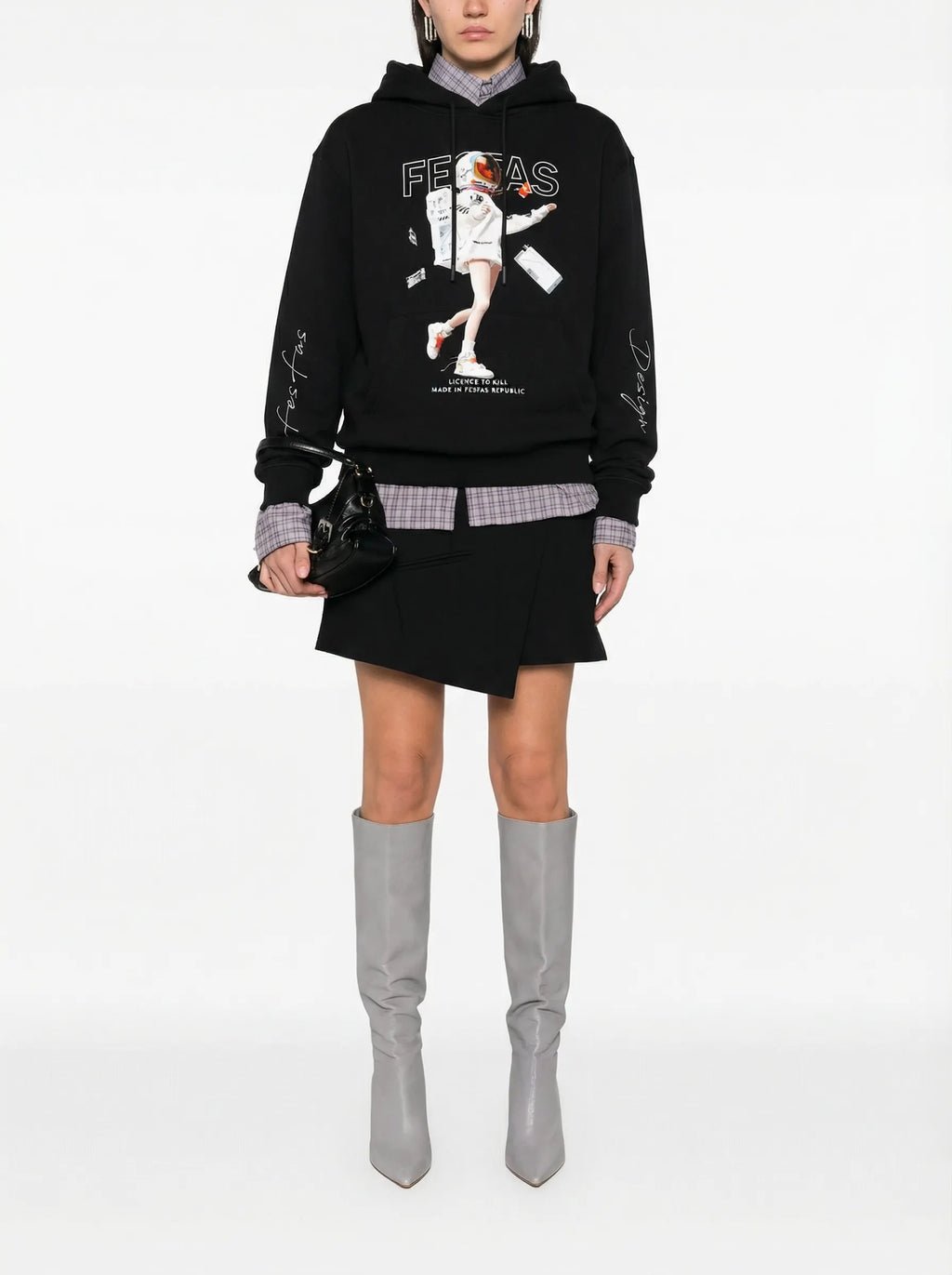 FesFas Capheny-print Hoodie | Black