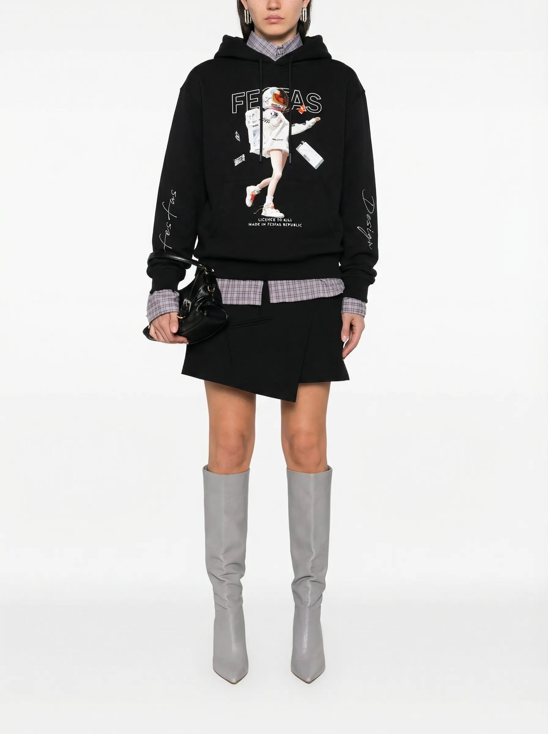 FesFas Capheny-print Hoodie | Black