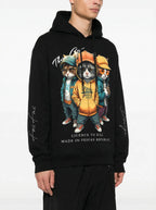 FesFas Cats Crew-print Hoodie | Black