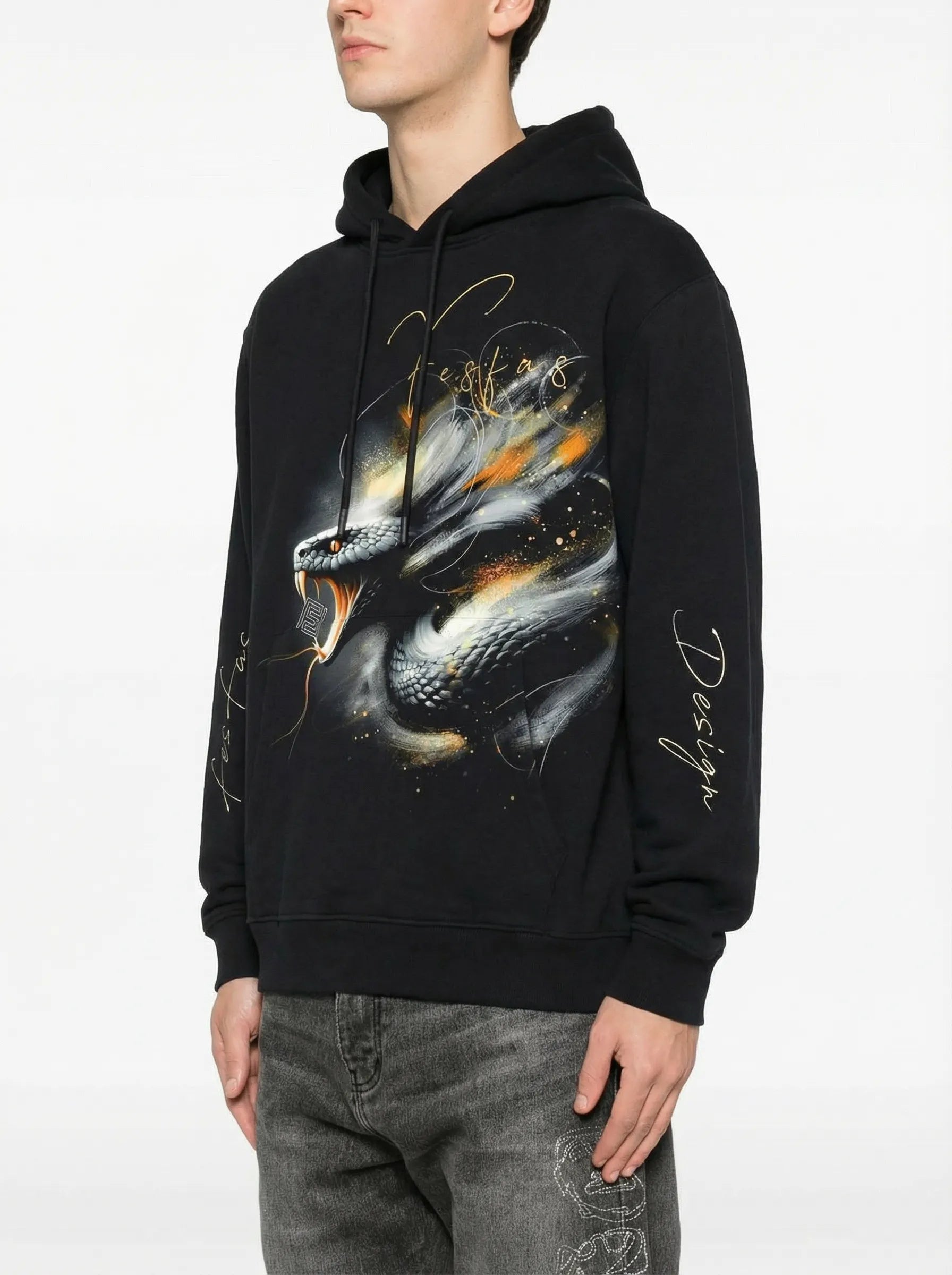 FesFas Snake-print Hoodie | Black