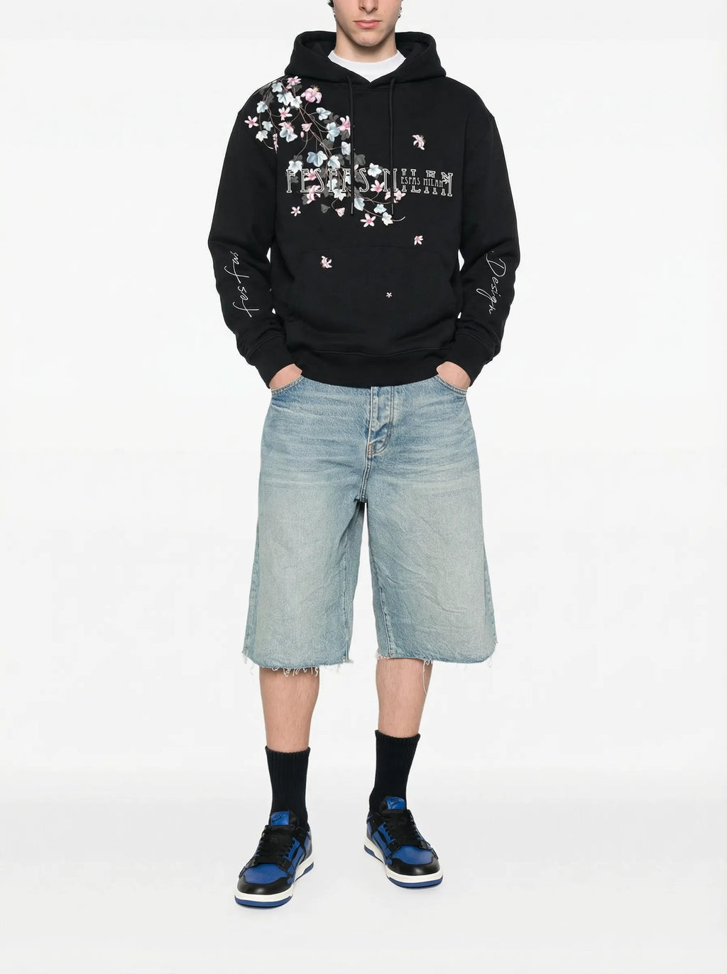 FesFas flower-print Hoodie | Black