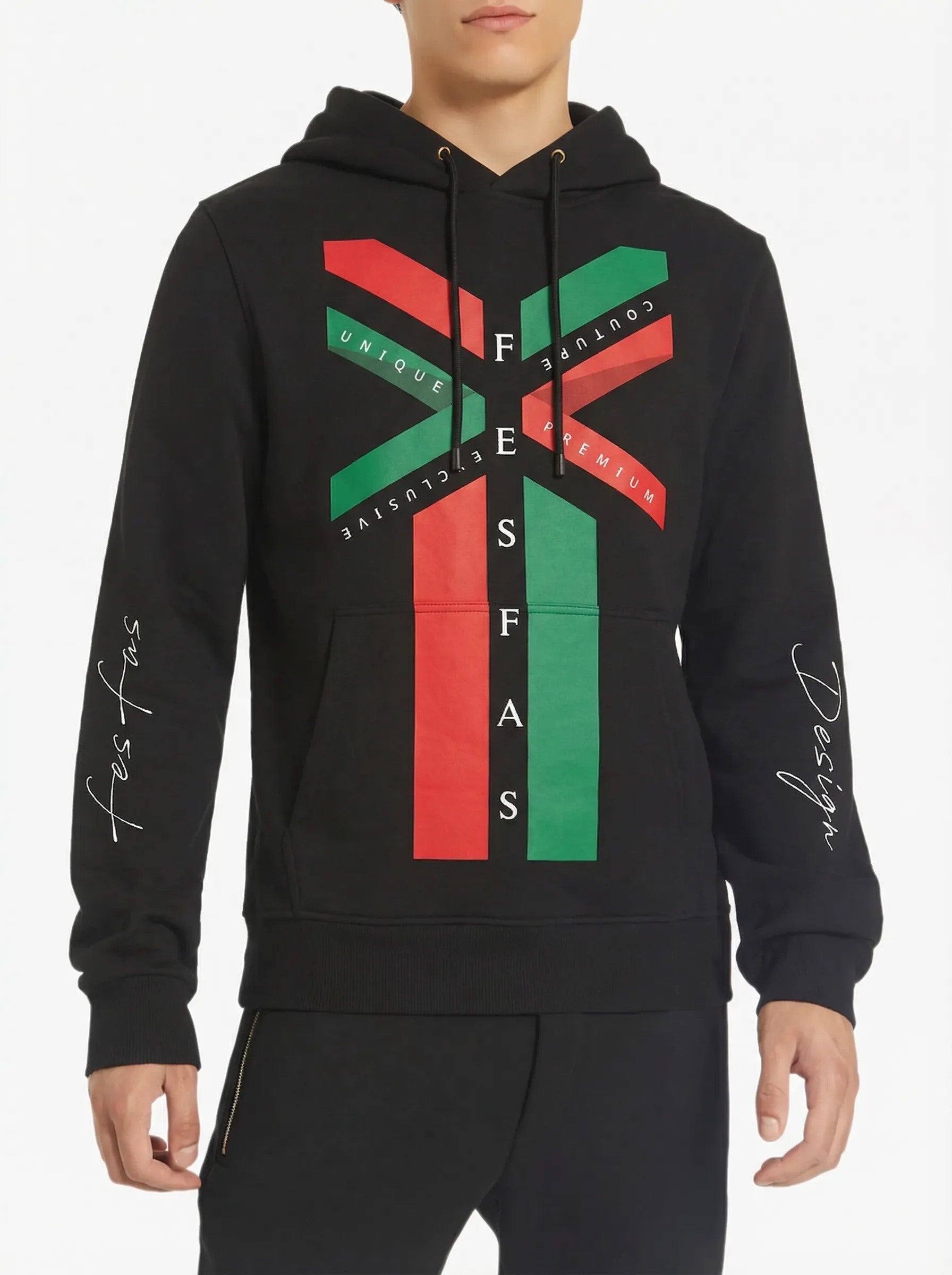 FesFas Unique Couture-print Hoodie | Black