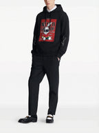 FesFas Never Give Up-print Hoodie | Black