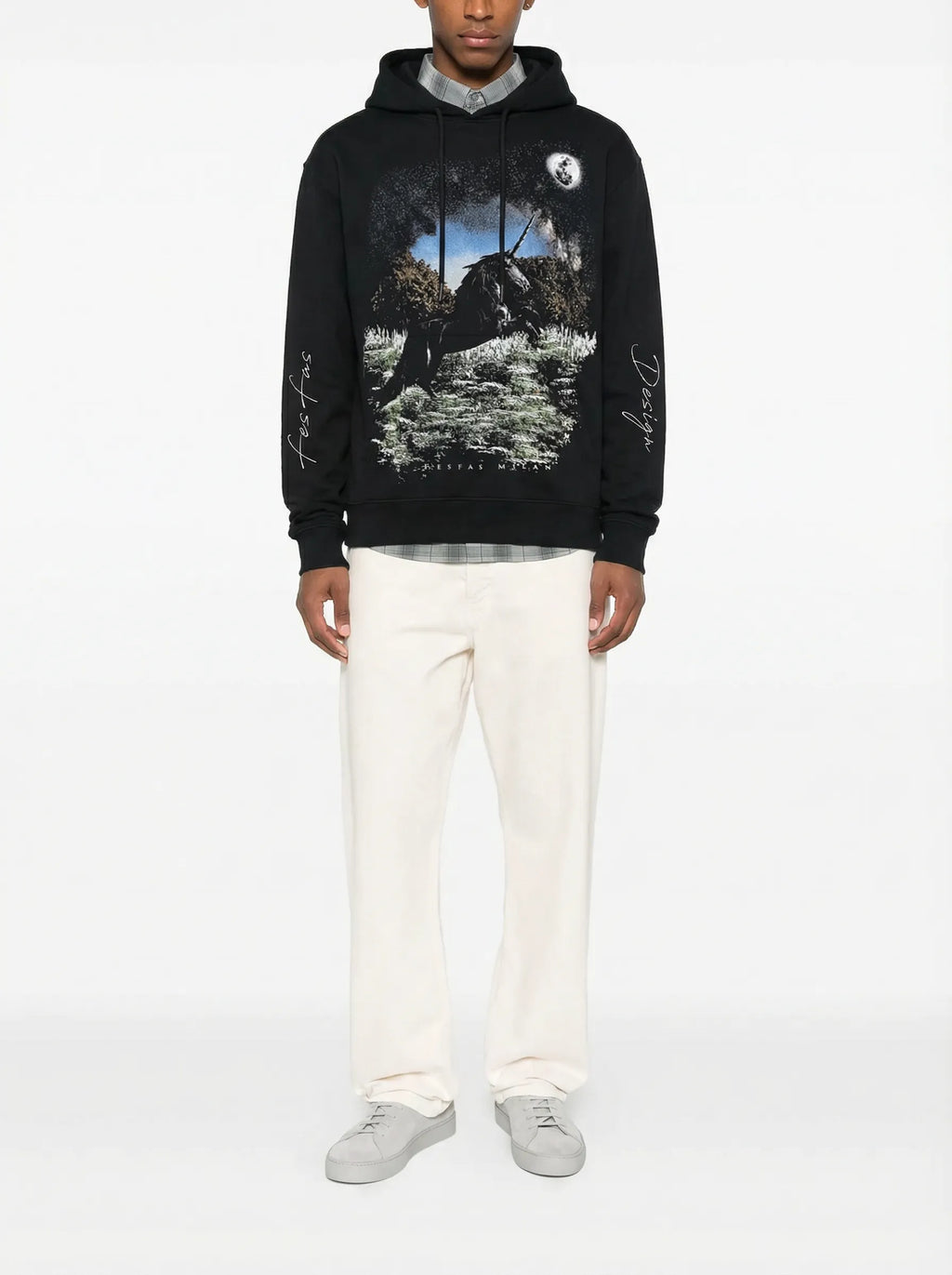FesFas Heather Garden-print Hoodie | Black