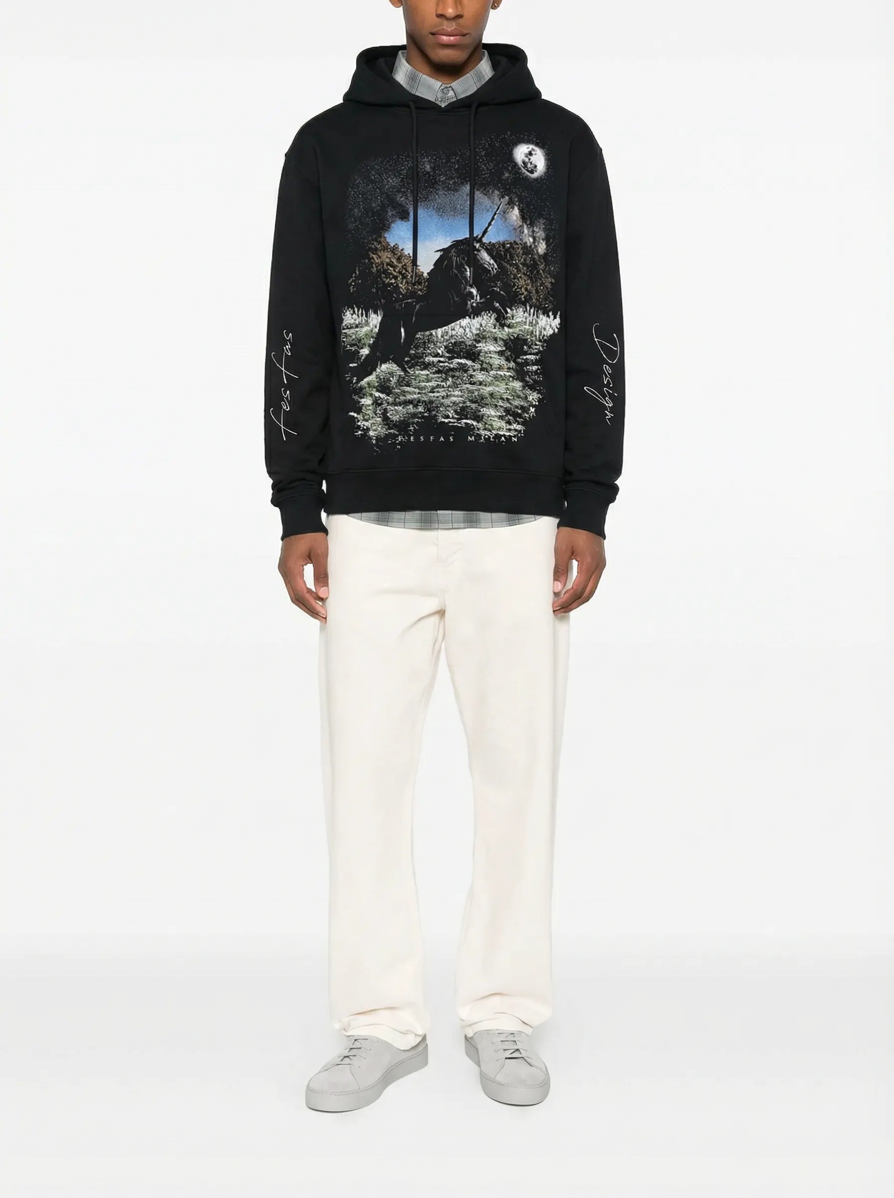 FesFas Heather Garden-print Hoodie | Black