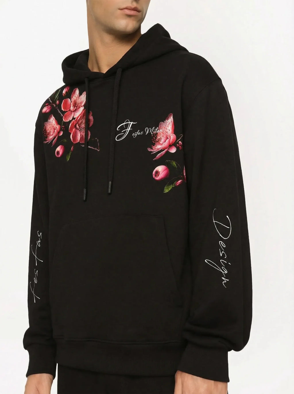 FesFas flower-print Hoodie | Black