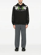 FesFas flower-print Hoodie | Black