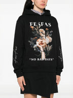 FesFas Flower-print Hoodie | Black