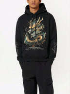 FesFas Asian dragon-print Hoodie | Black