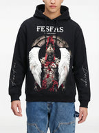FesFas Warrior-print Hoodie | Black