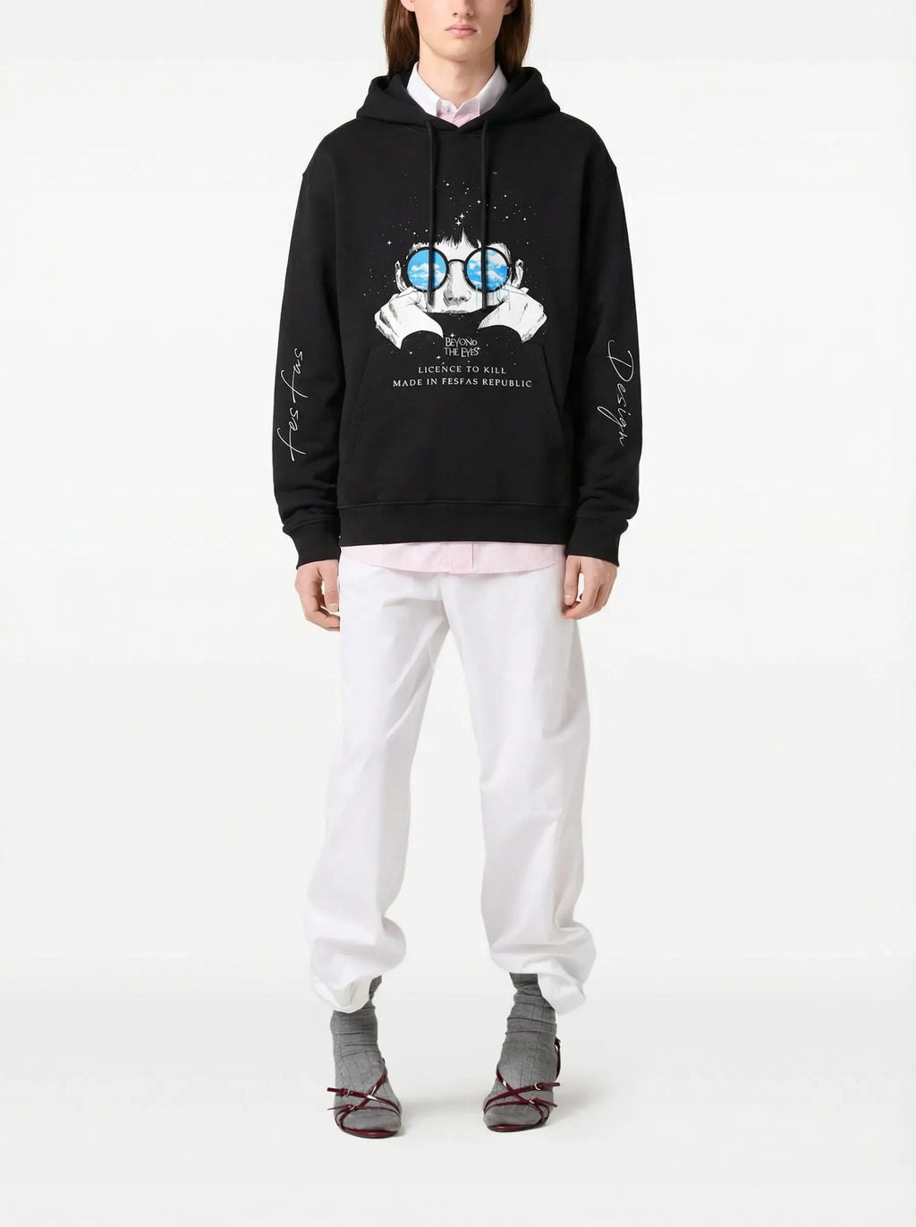 FesFas Eyes-print Hoodie | Black | Unisex