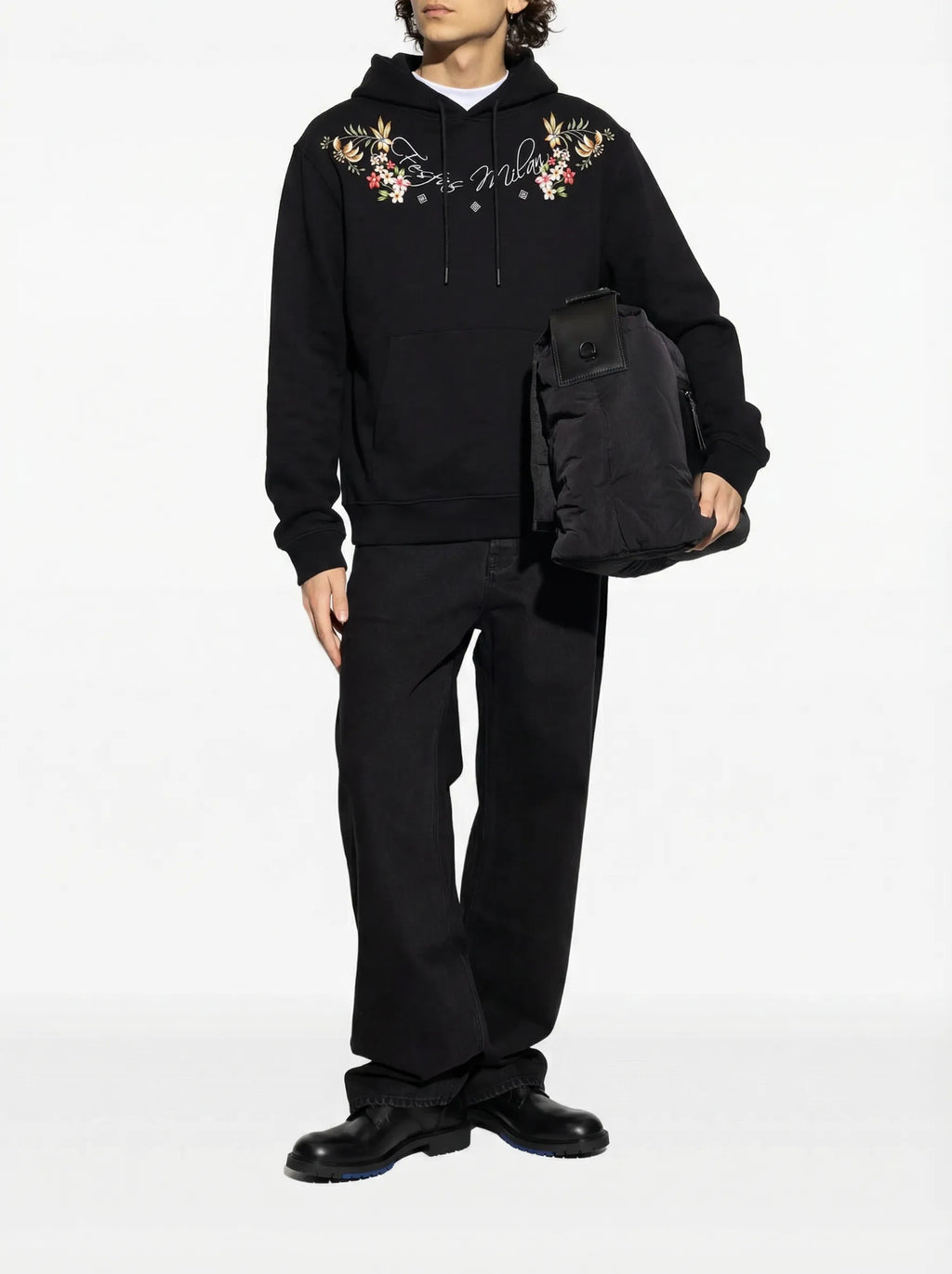 FesFas flower-print Hoodie | Black