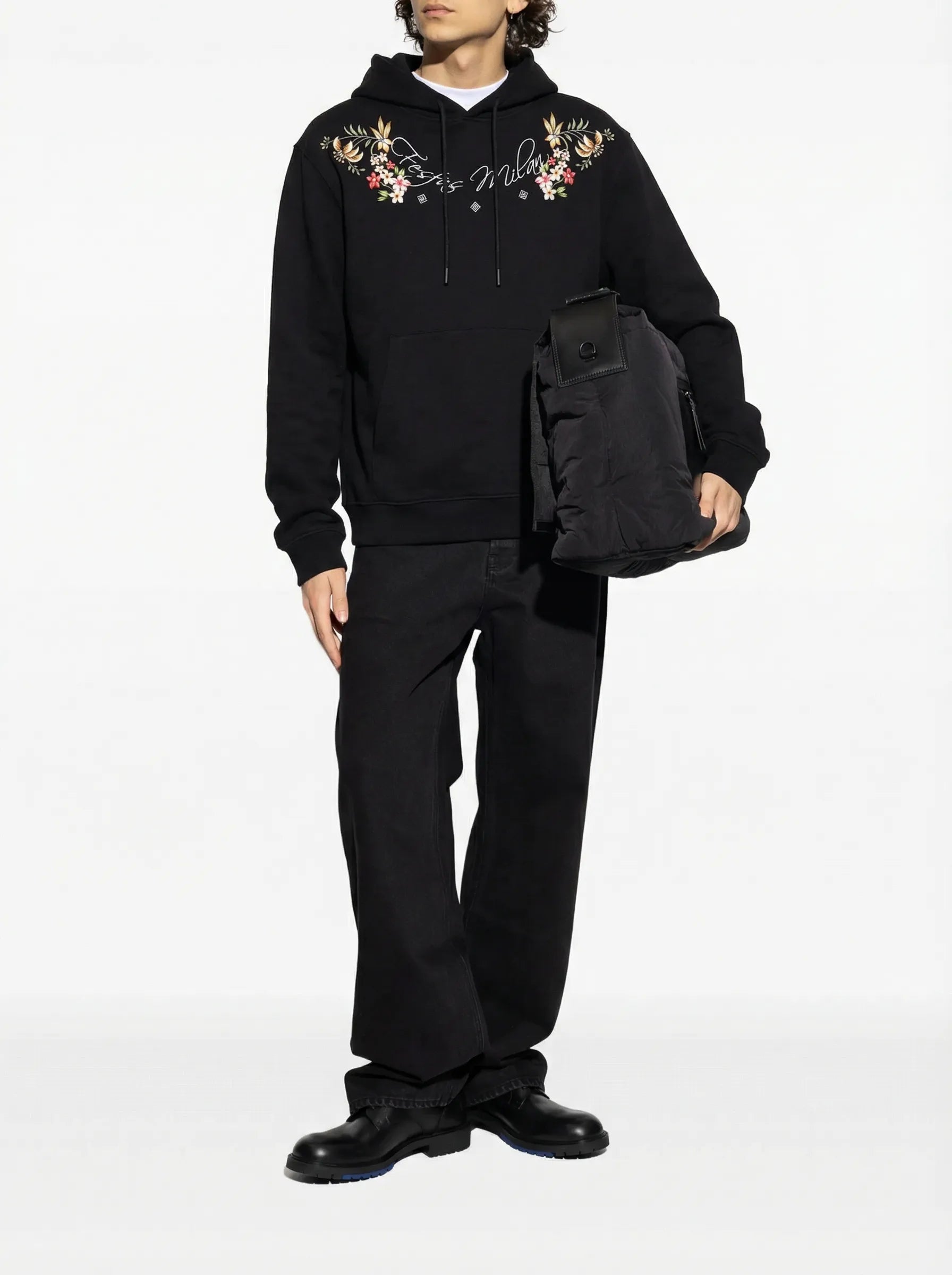 FesFas flower-print Hoodie | Black