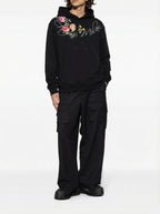 FesFas flower-print Hoodie | Black