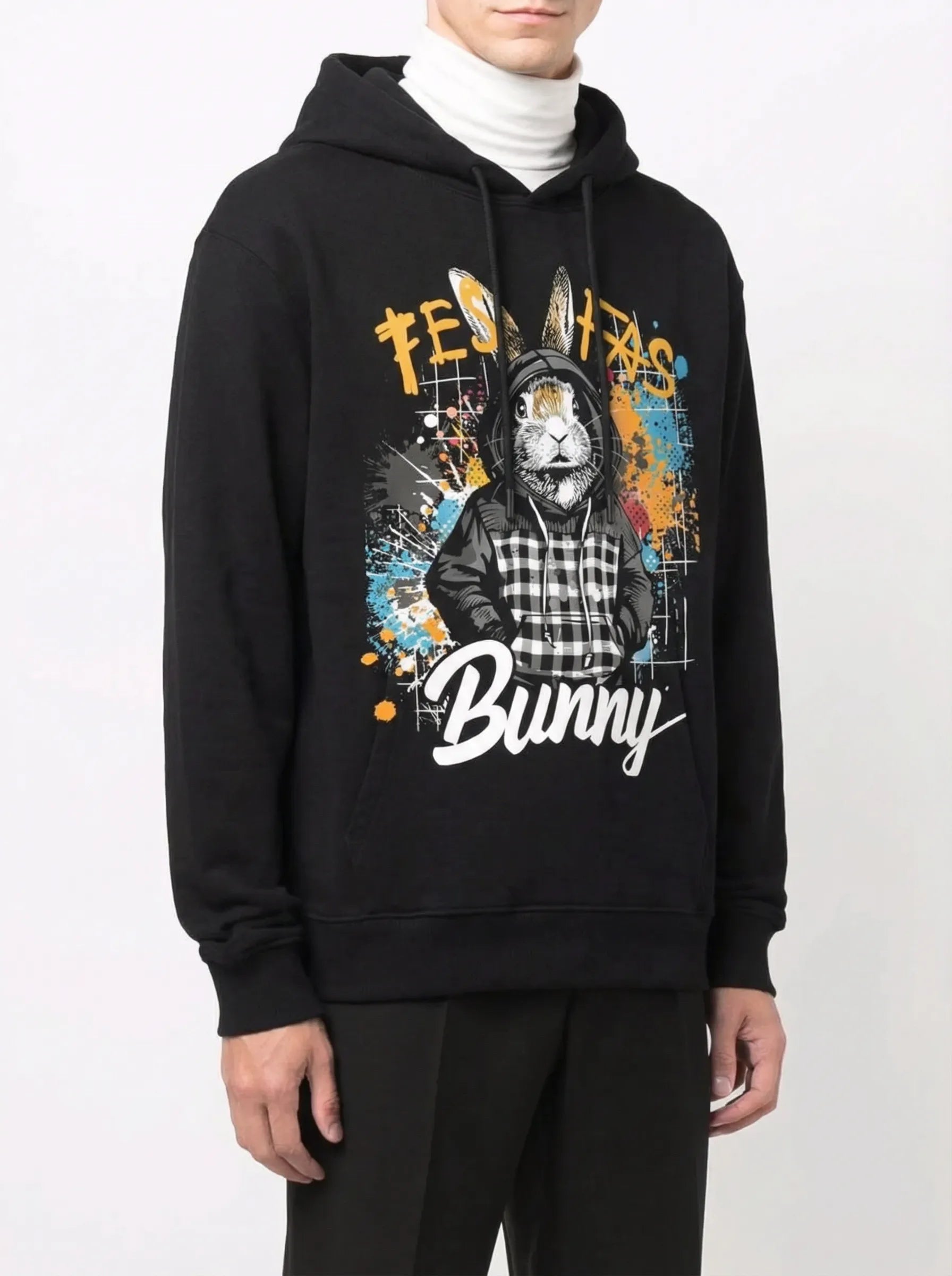 FesFas rabbit-print Hoodie | Black