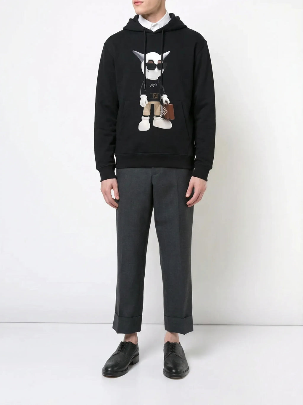 FesFas Working Bear-print Hoodie | Black