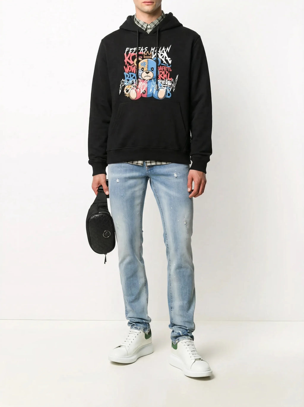 FesFas bear-print Hoodie | Black