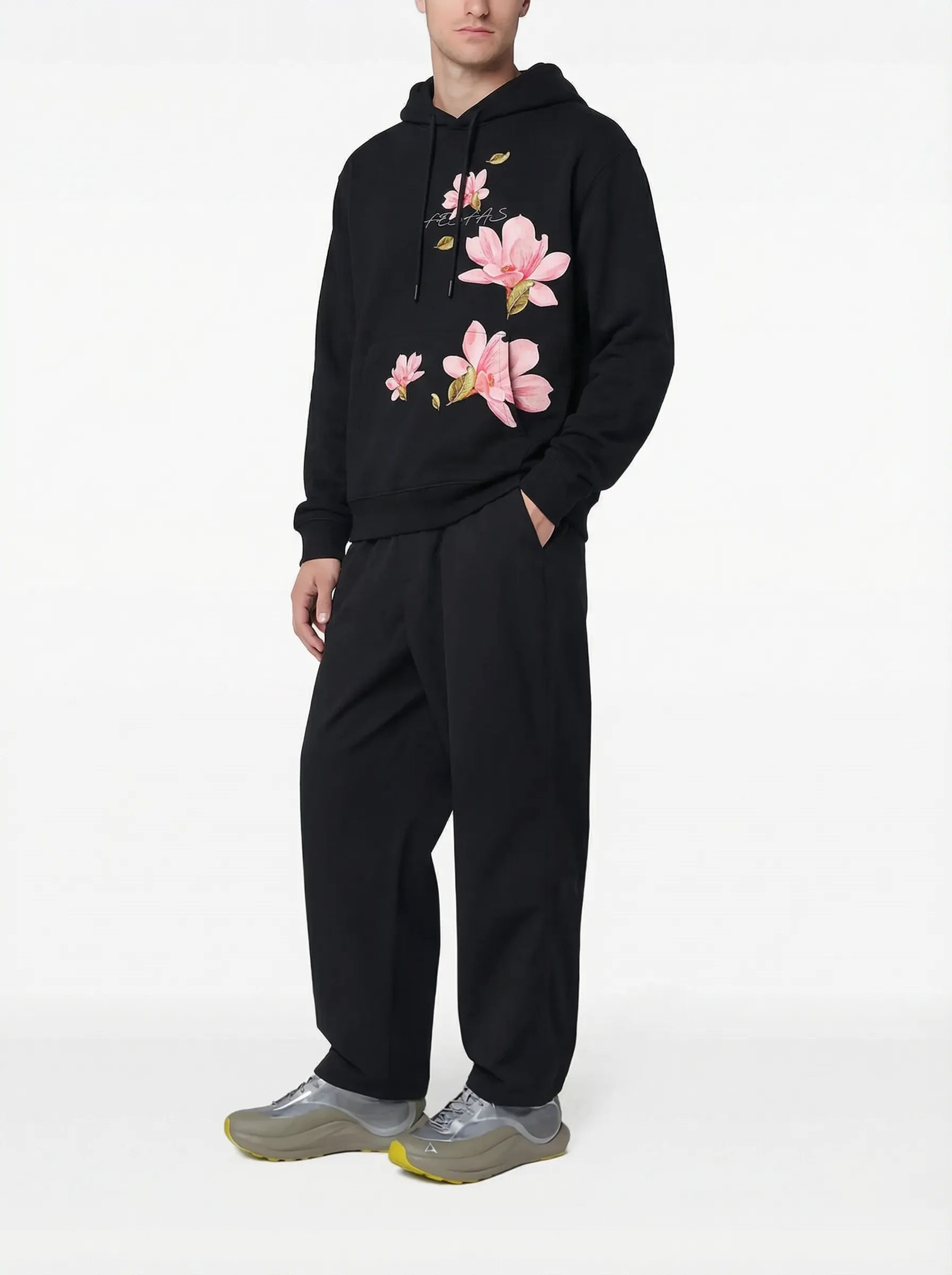FesFas flower-print Hoodie | Black