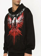 FesFas red eagle-print Hoodie | Black