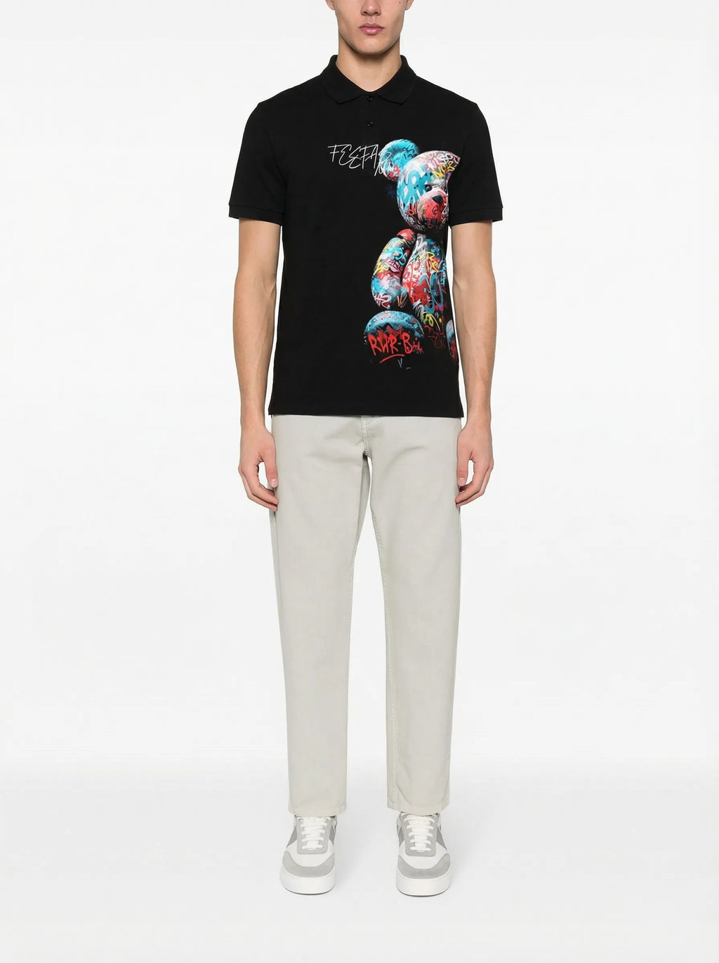 FesFas bear-print Polo Shirt | Black