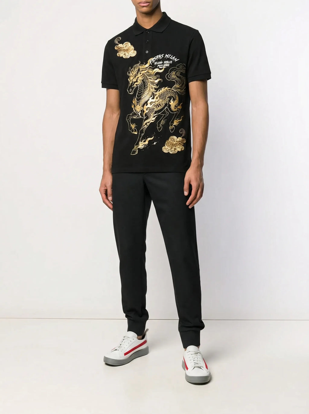 FesFas horse-print Polo Shirt | Black