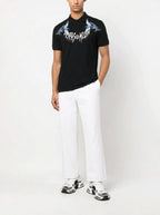 FesFas blue phoenix-print Polo Shirt | Black