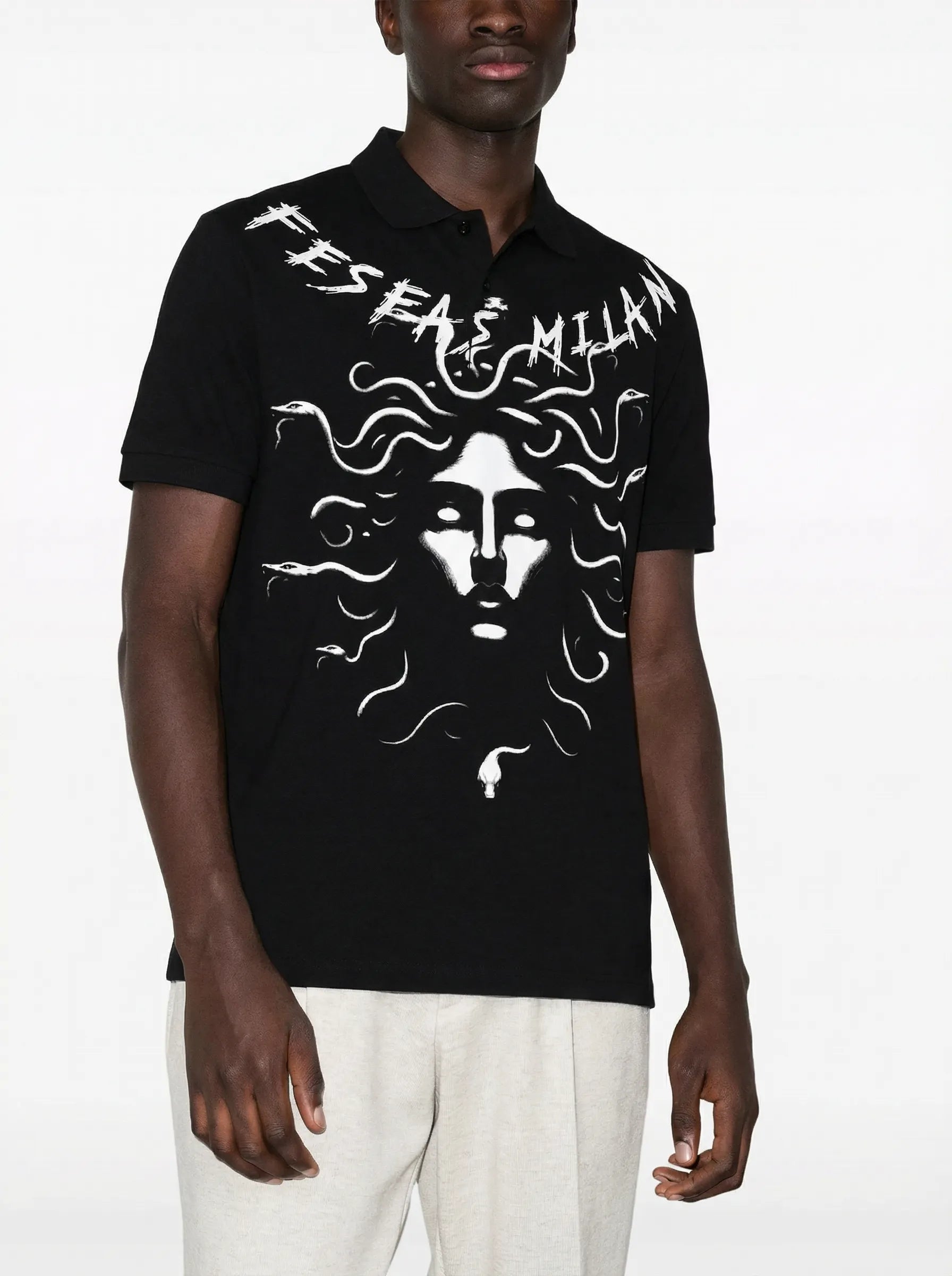 FesFas medusa-print Polo Shirt | Black