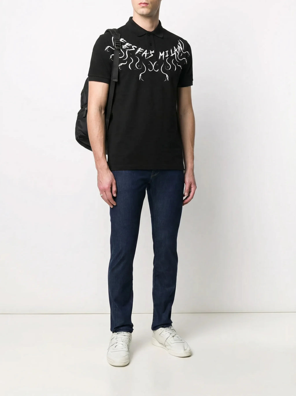 FesFas graphic-print Polo Shirt | Black