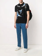 FesFas blue phoenix-print Polo Shirt | Black