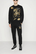 FesFas golden horse-print Sweatshirt Set | Black
