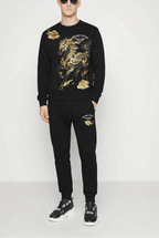 FesFas golden horse-print Sweatshirt Set | Black
