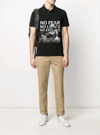 FesFas “No Fear”-print Polo Shirt | Black