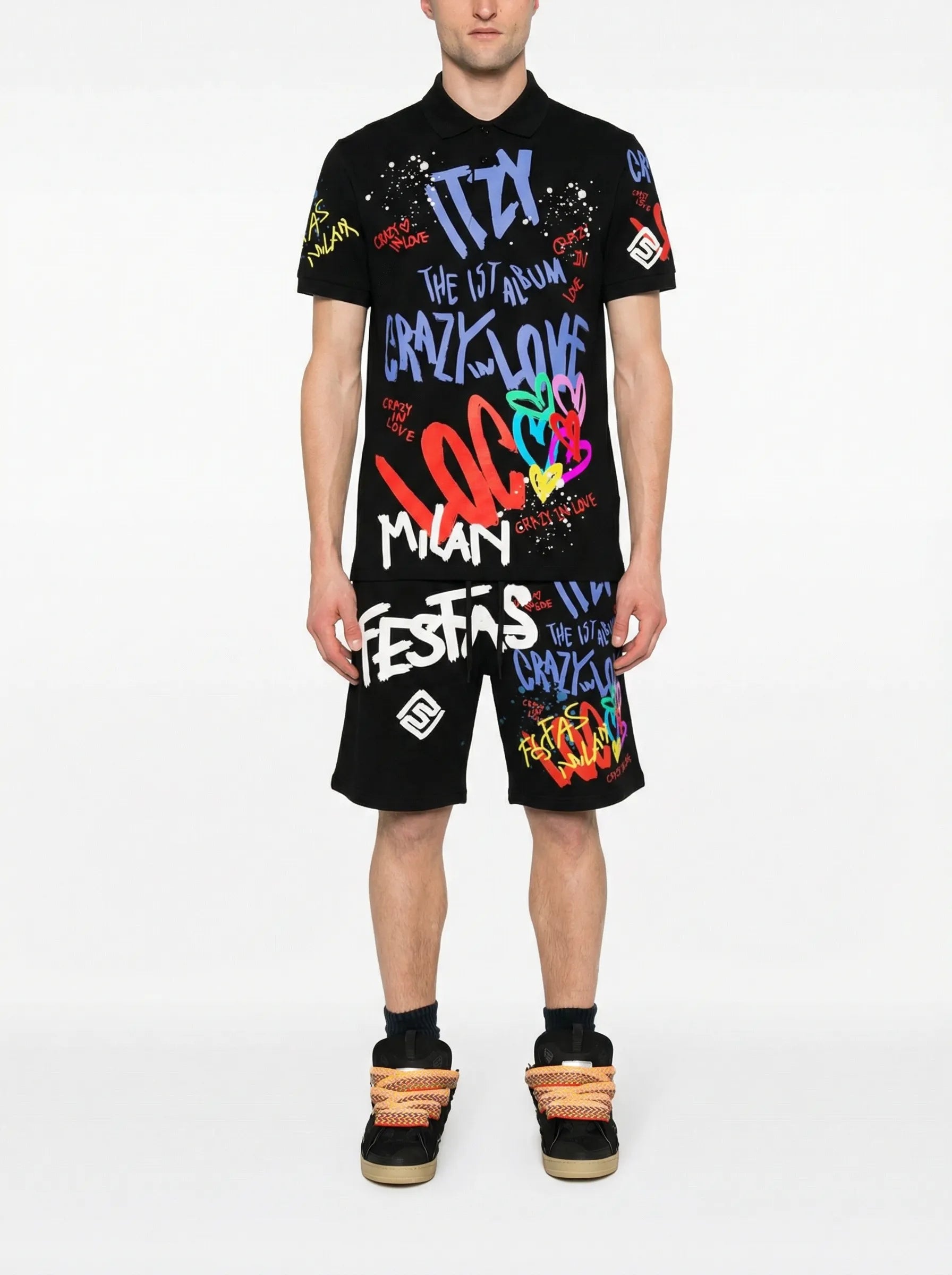 FesFas Hologram-print Polo Set | Men | Black