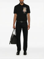 FesFas Heart-print Polo Shirt | Black