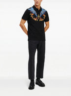 FesFas Panther-print Polo Shirt | Black