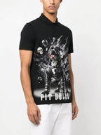 FesFas Bulldog-print Polo Shirt | Black