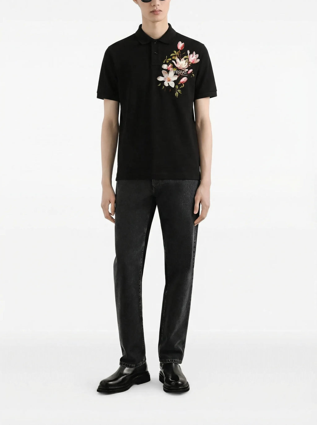 FesFas Floral-print Polo Shirt | Black