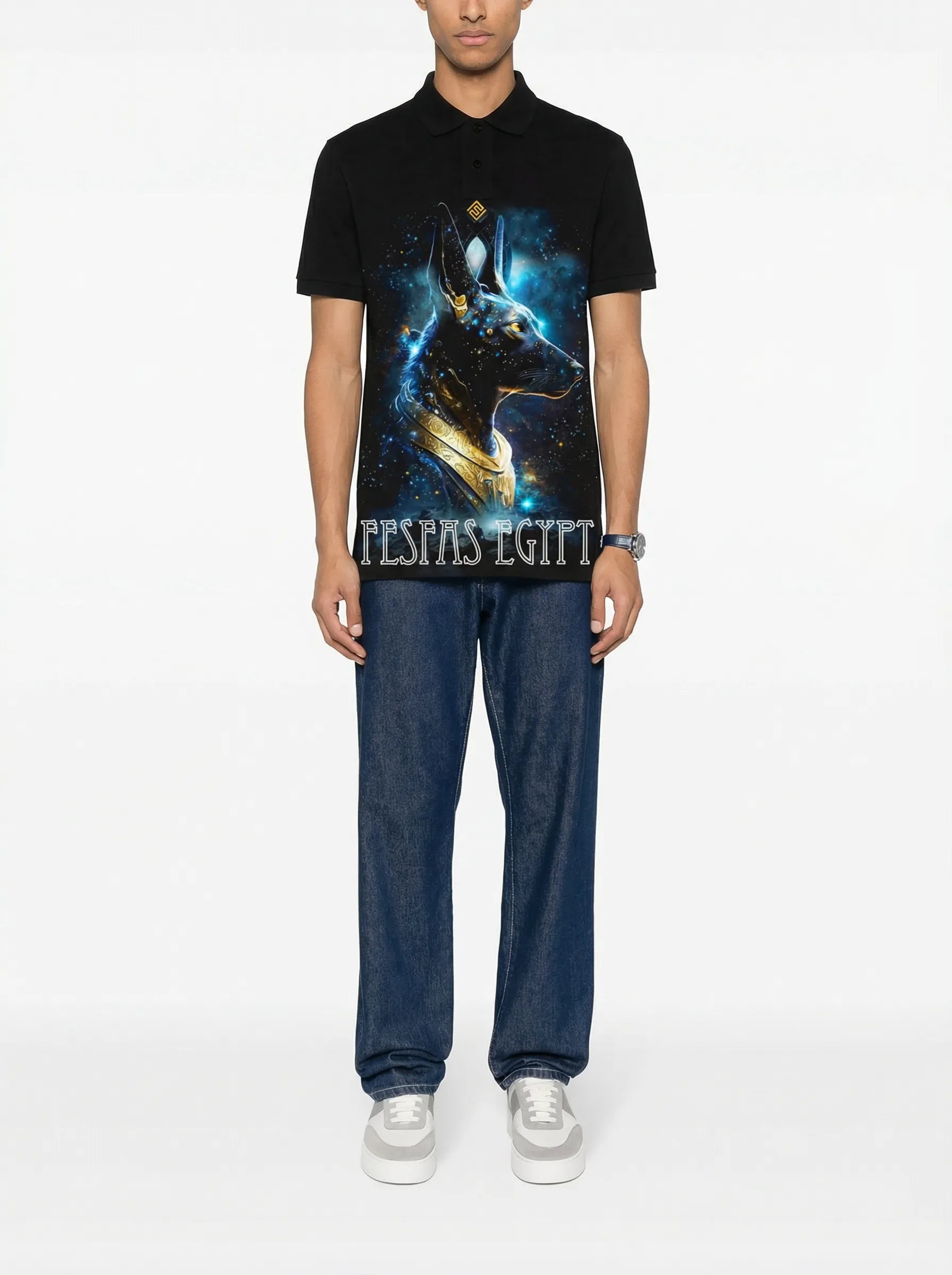 FesFas Doberman-print Polo Shirt | Black