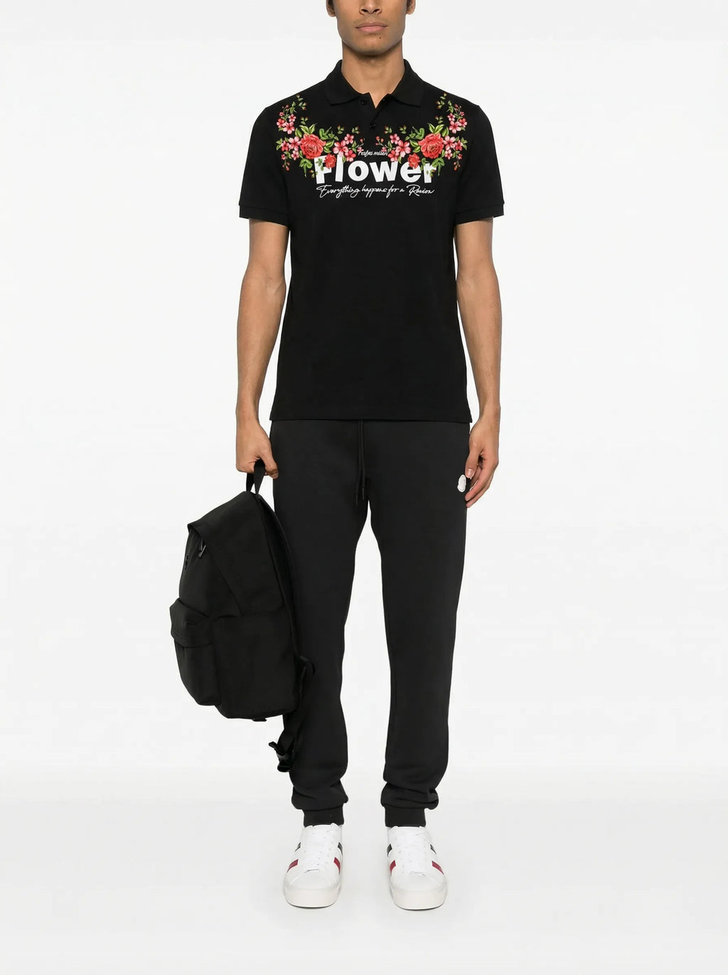 FesFas Floral-print Polo Shirt | Black