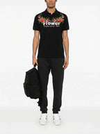 FesFas Floral-print Polo Shirt | Black