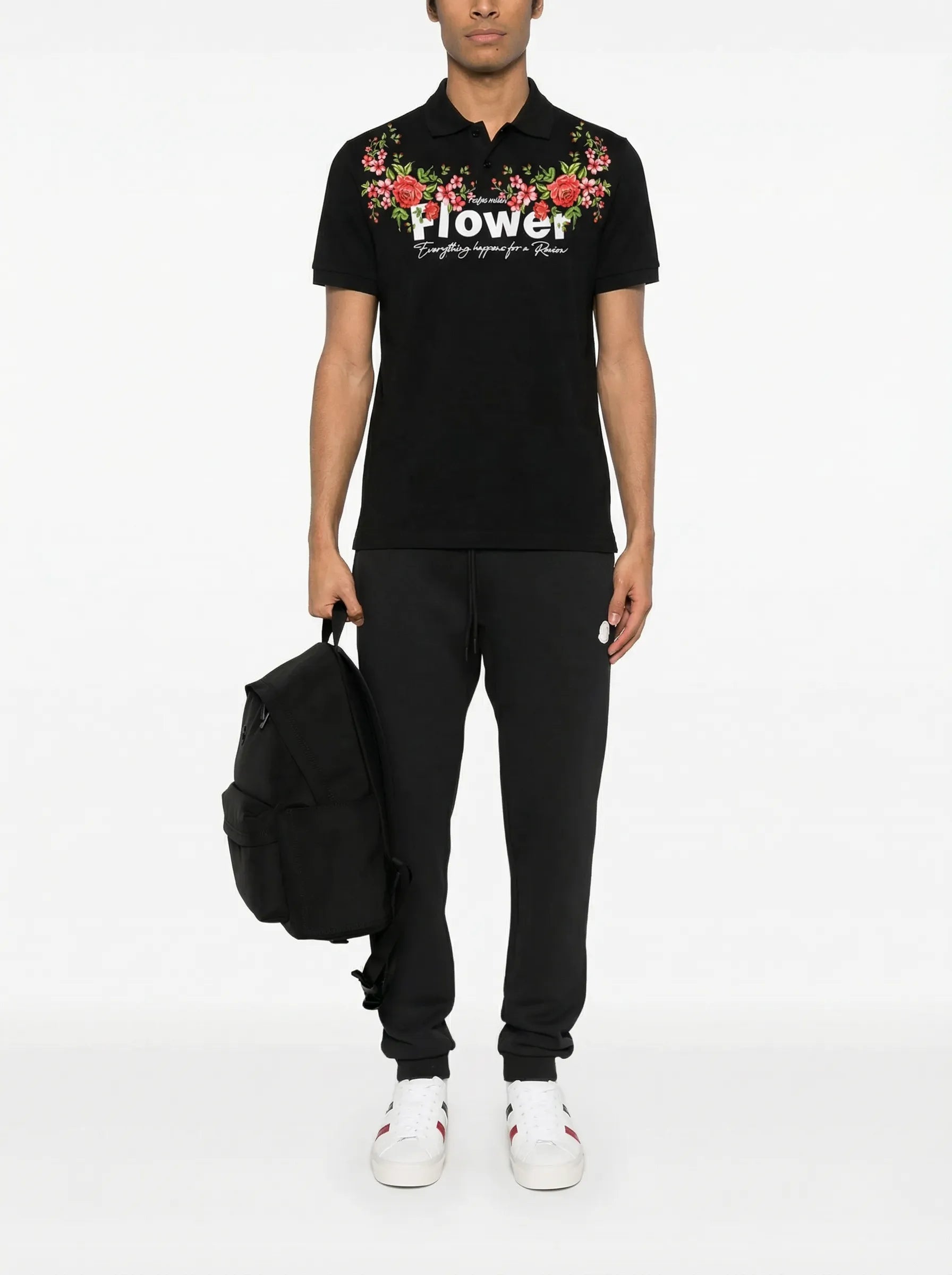 FesFas Floral-print Polo Shirt | Black
