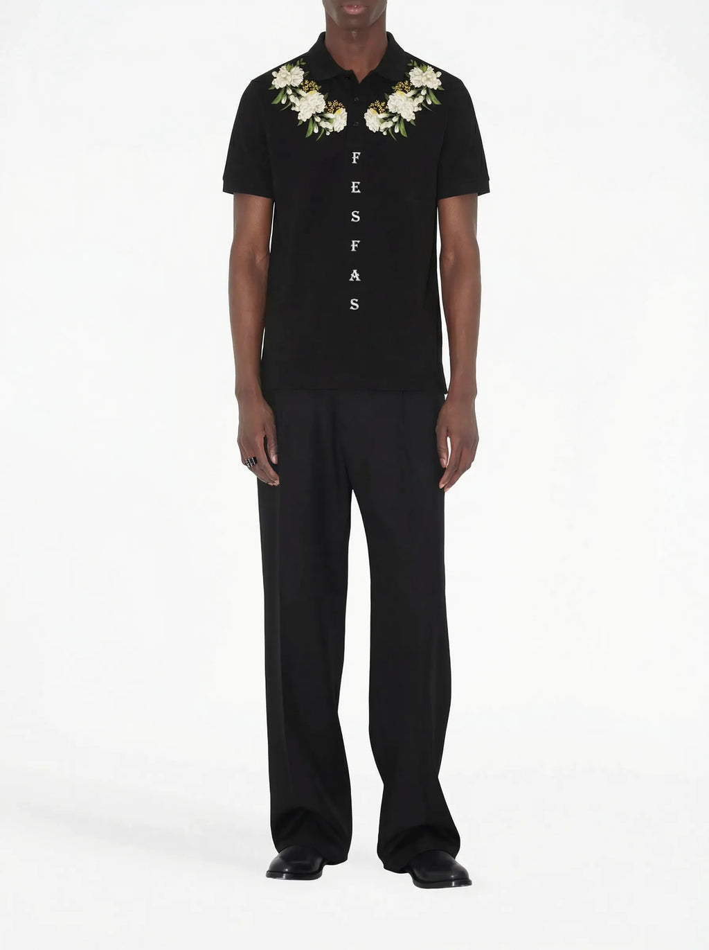 FesFas Floral-print Polo Shirt | Black