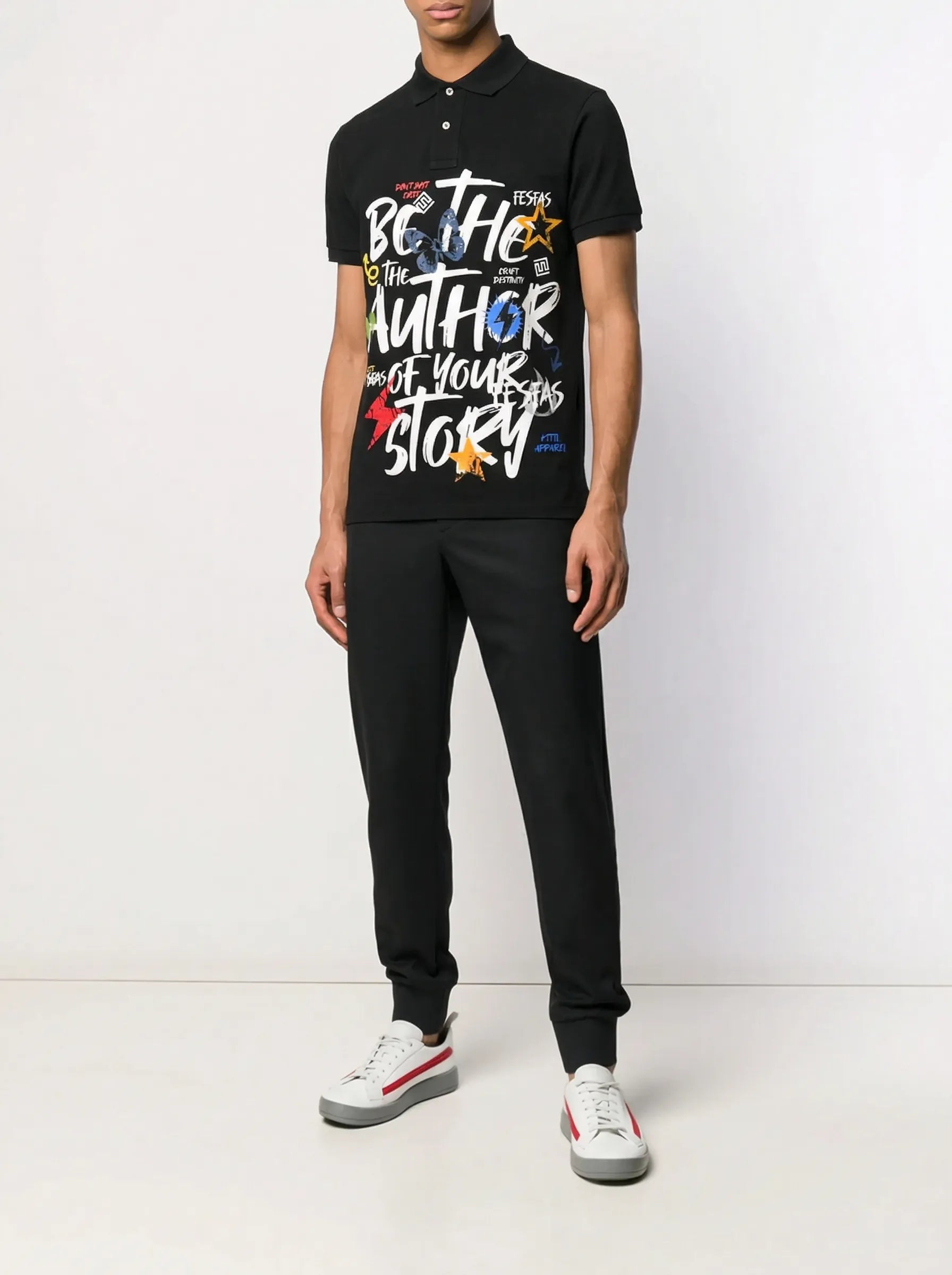 FesFas graphic-print Polo Shirt | Black
